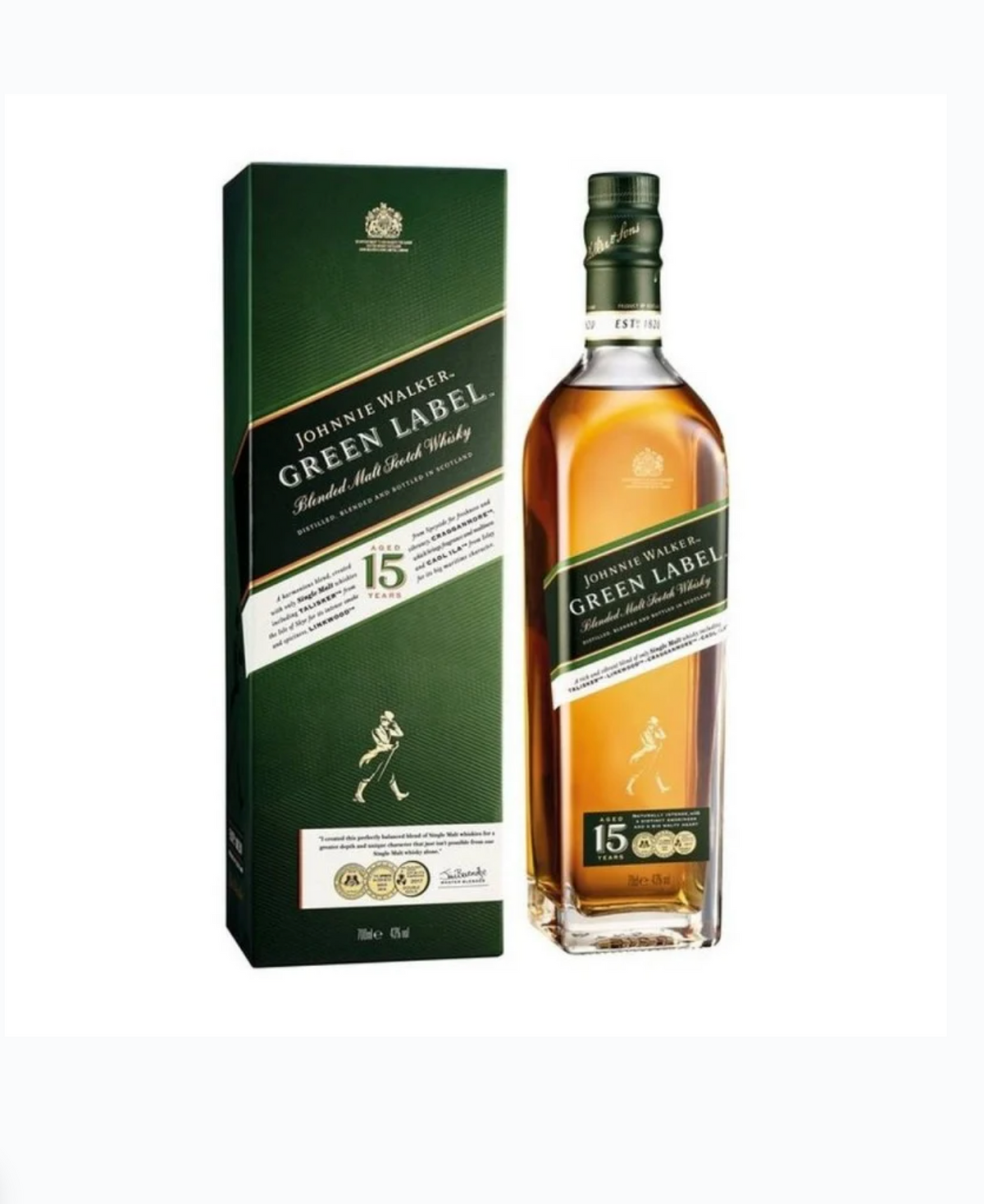 WHISKY JOHNNIE WALKER GREEN LABEL 15 ANOS 750ML